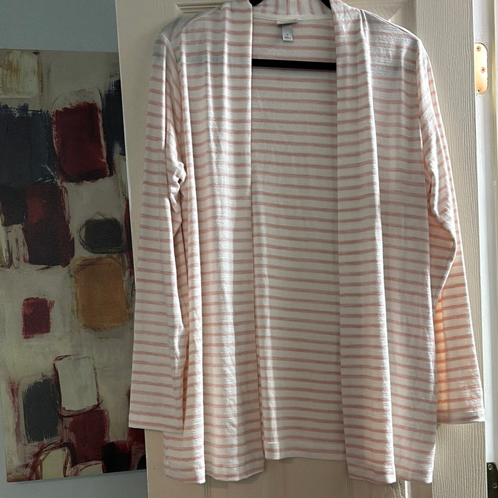 A New Day Pink and White Striped Sweater